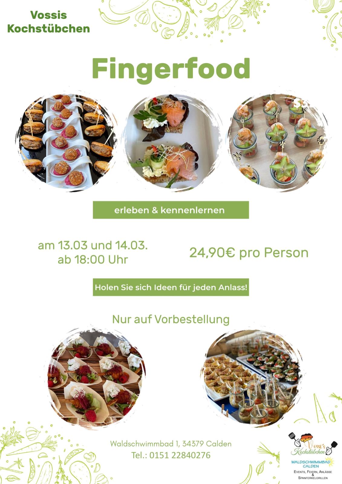 Einladende Auswahl an buntem Fingerfood auf weißen Platten mit grüner Deko